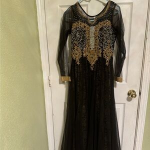 Black 38 size anarkali suit with pajamai